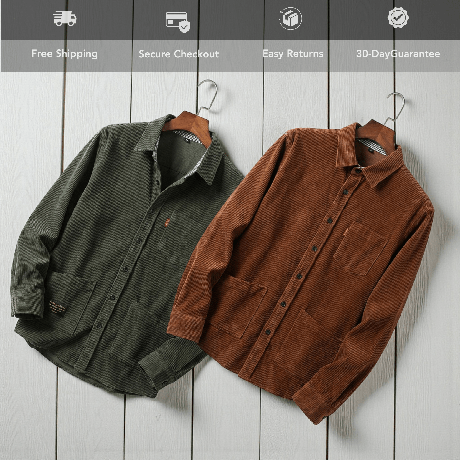 Men’s Corduroy Urban Workwear Shirt – Rugged Casual Style - The Crew