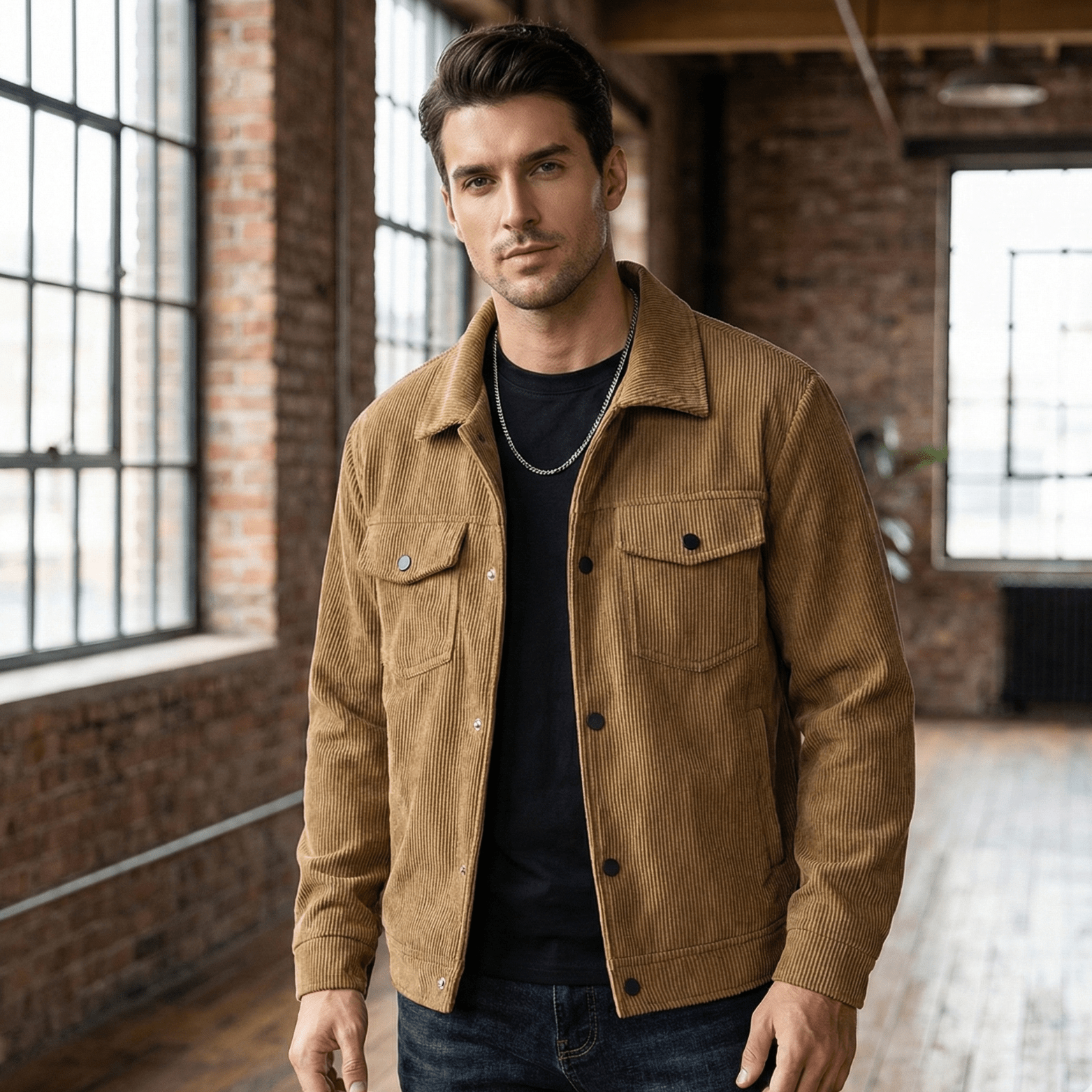 Men’s Vintage Corduroy Work Jacket – Retro Casual Style - The Crew