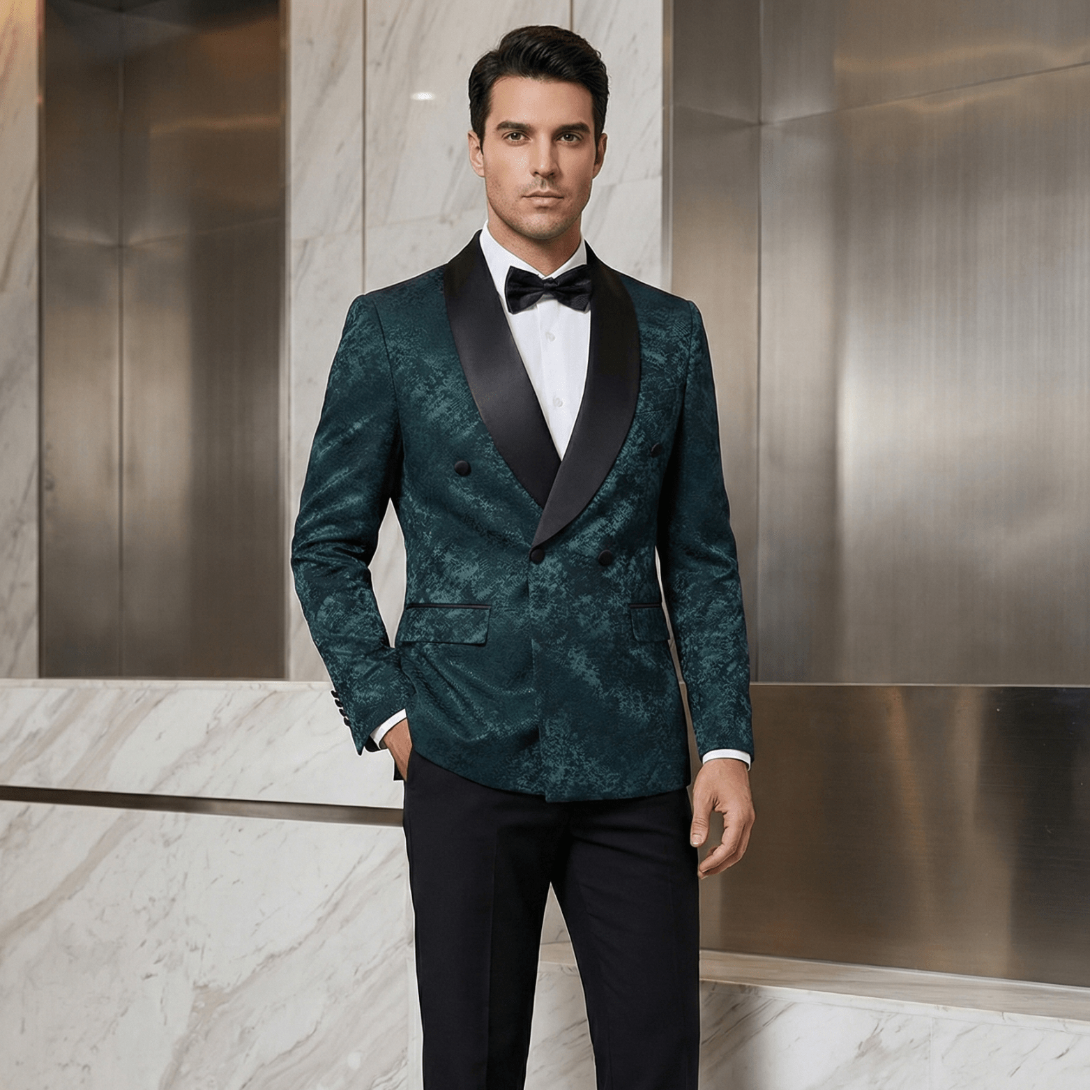Men’s Jacquard Double - Breasted Suit – Luxury Formalwear - The Crew