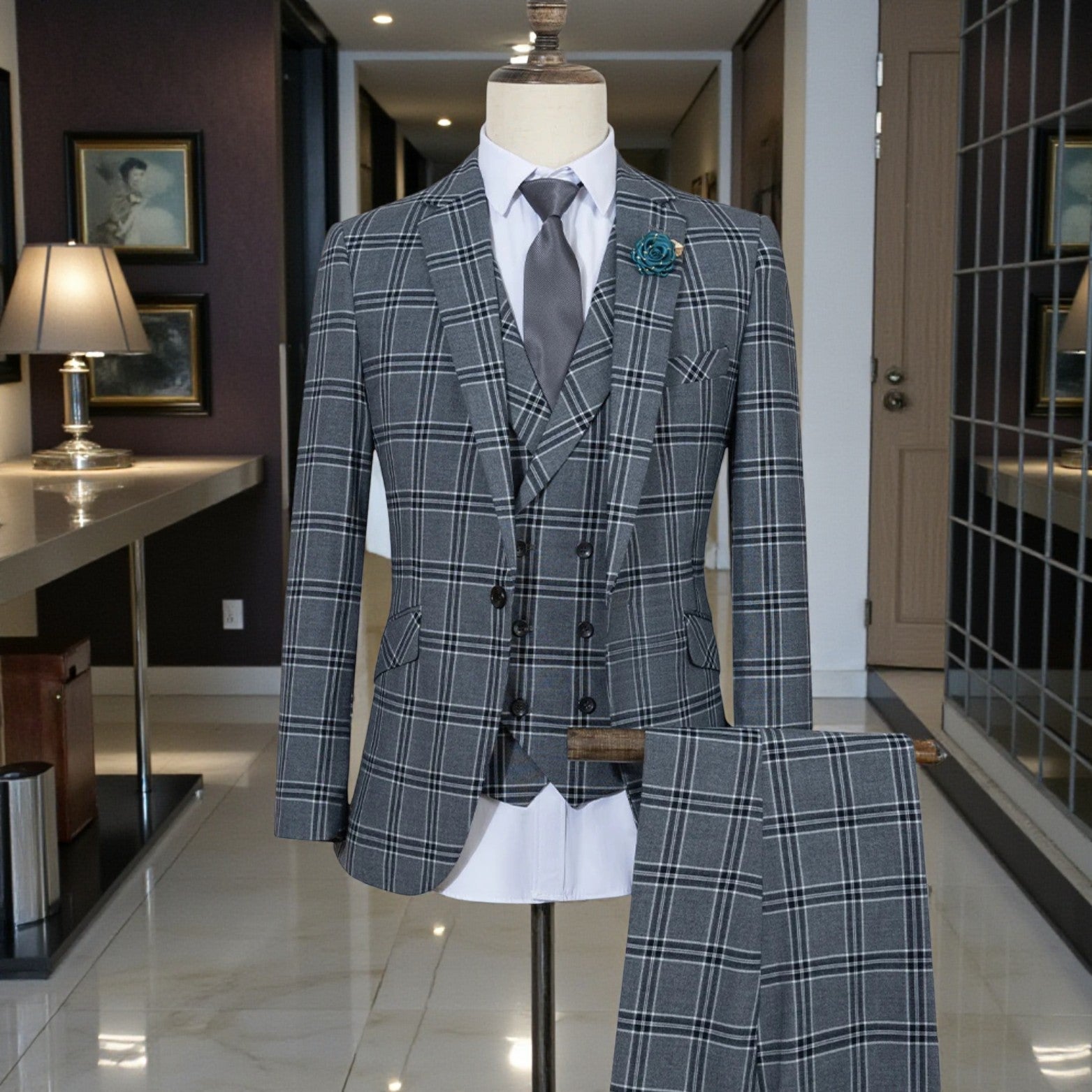 Men’s Gray Slim Fit Suit – Modern Business Style - The Crew