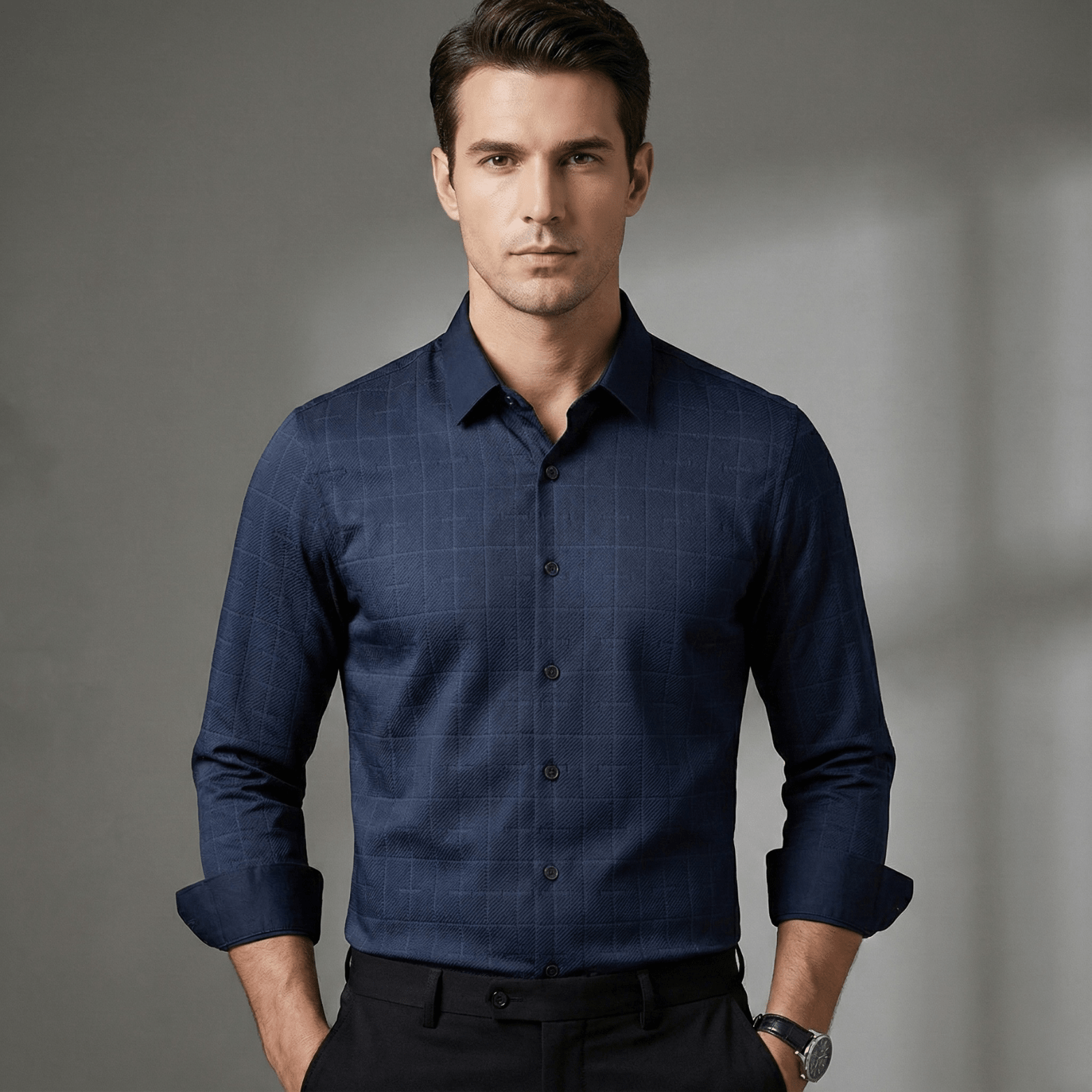 Men’s Mulberry Silk Plaid Shirt – Premium Casual Style - The Crew