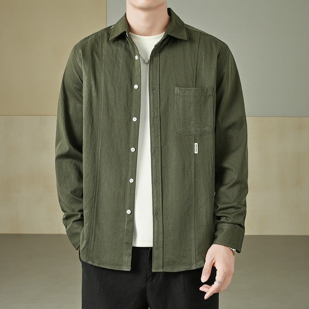 Men’s Urban Korean Casual Shirt – Modern Street Style - The Crew