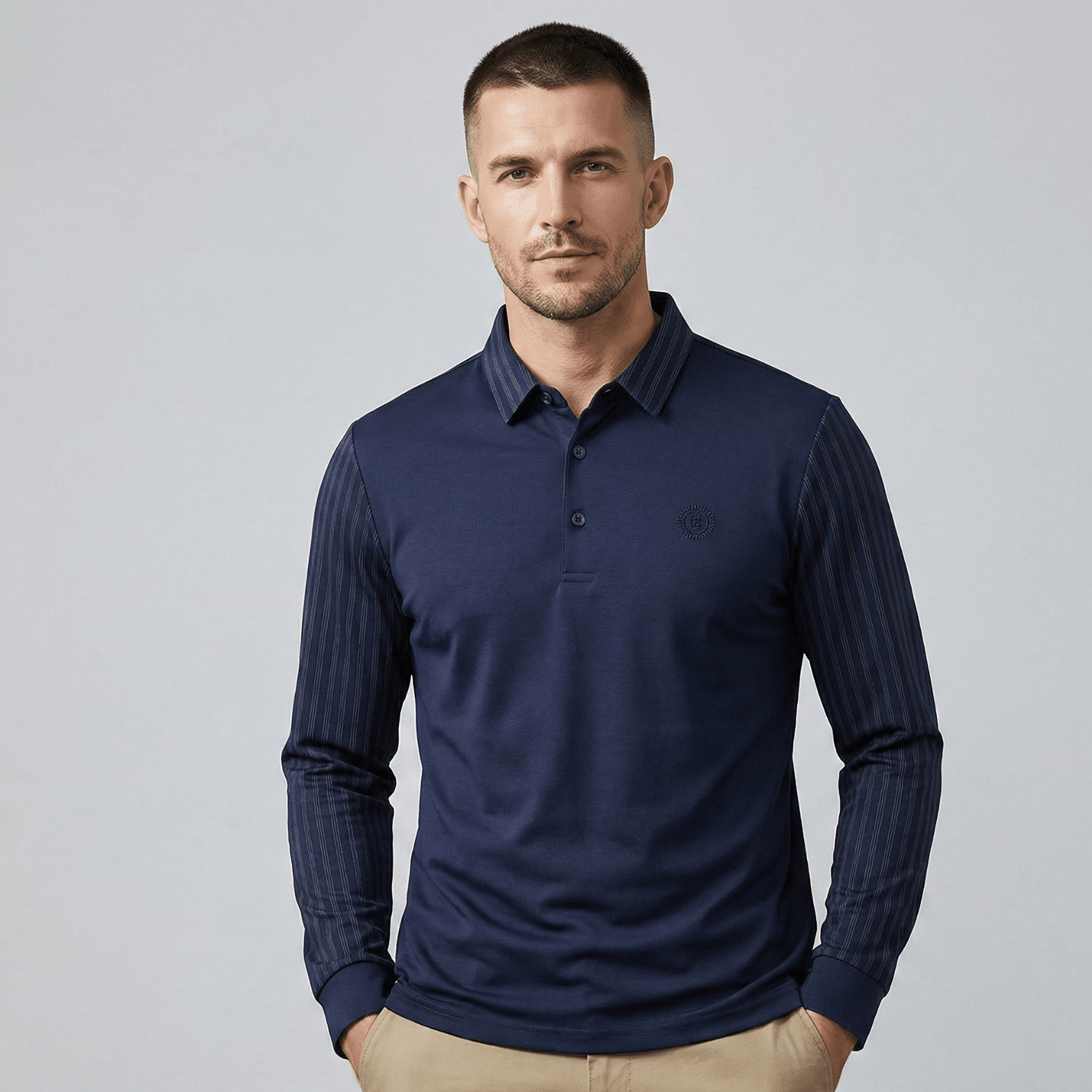 Men’s Slim Striped Collar Tee – Modern Street Style - The Crew