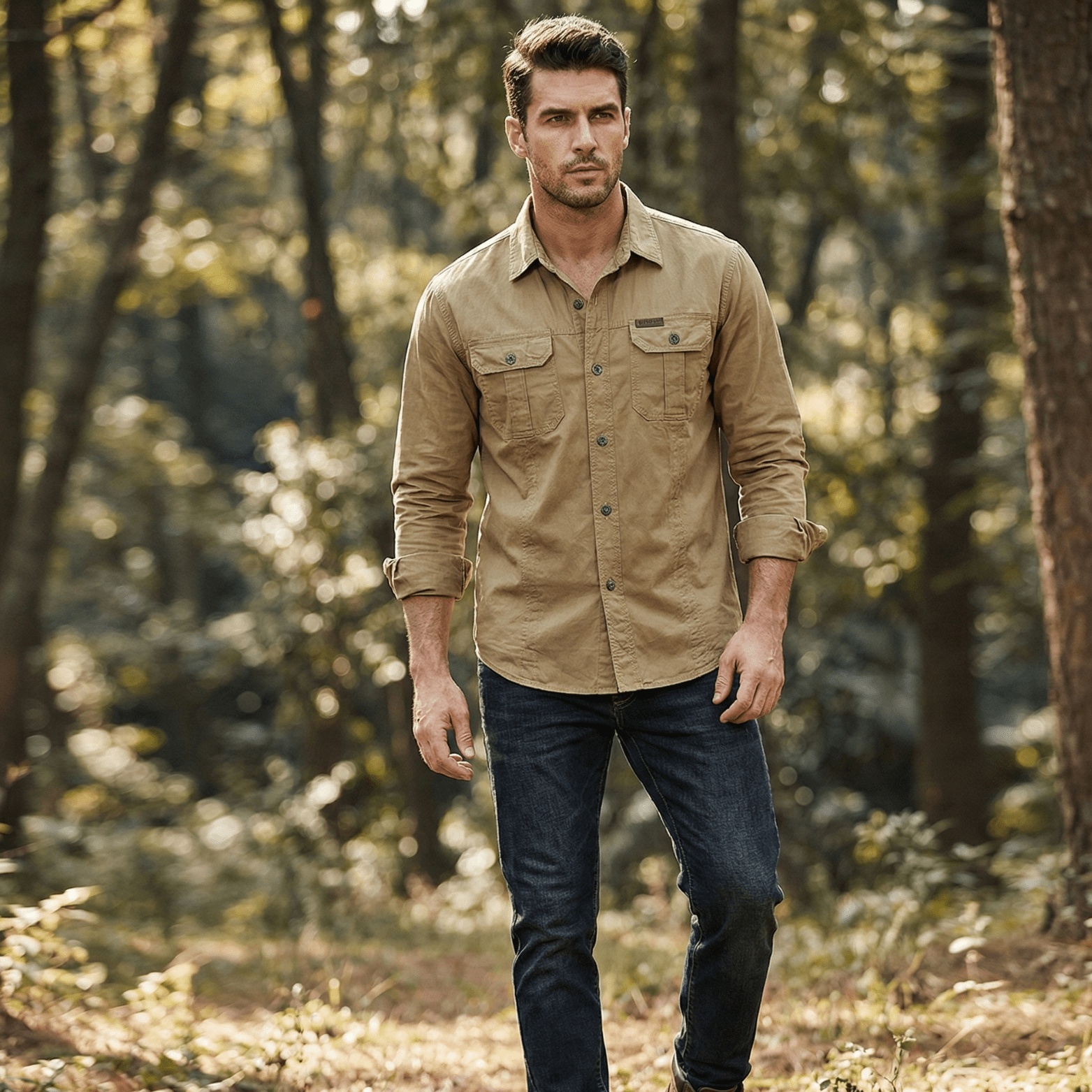 Men’s Military Cargo Overshirt – Utility Streetwear Style - The Crew