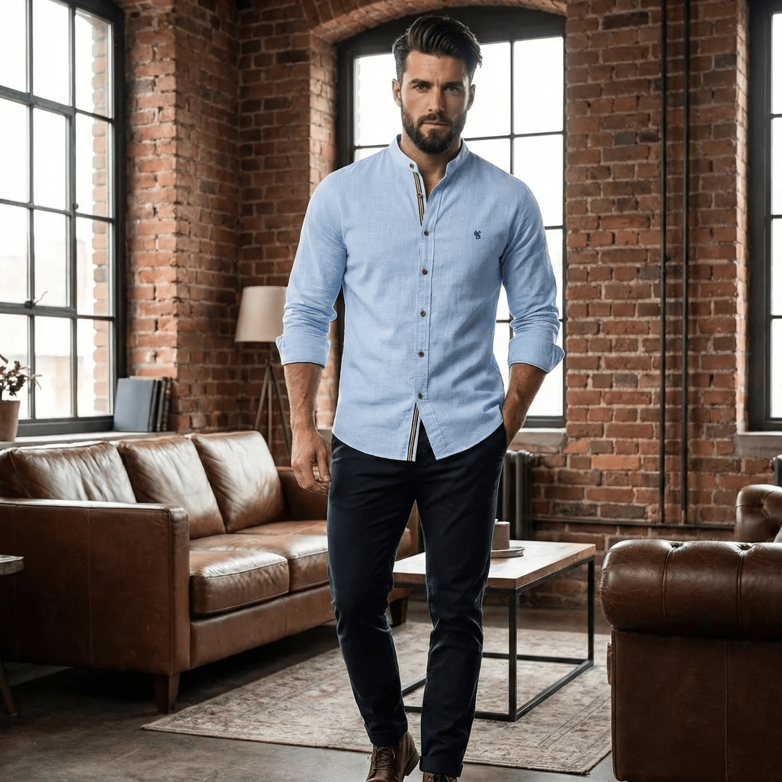 Men’s Premium Cotton Linen Shirt – Breathable Casual Style - The Crew