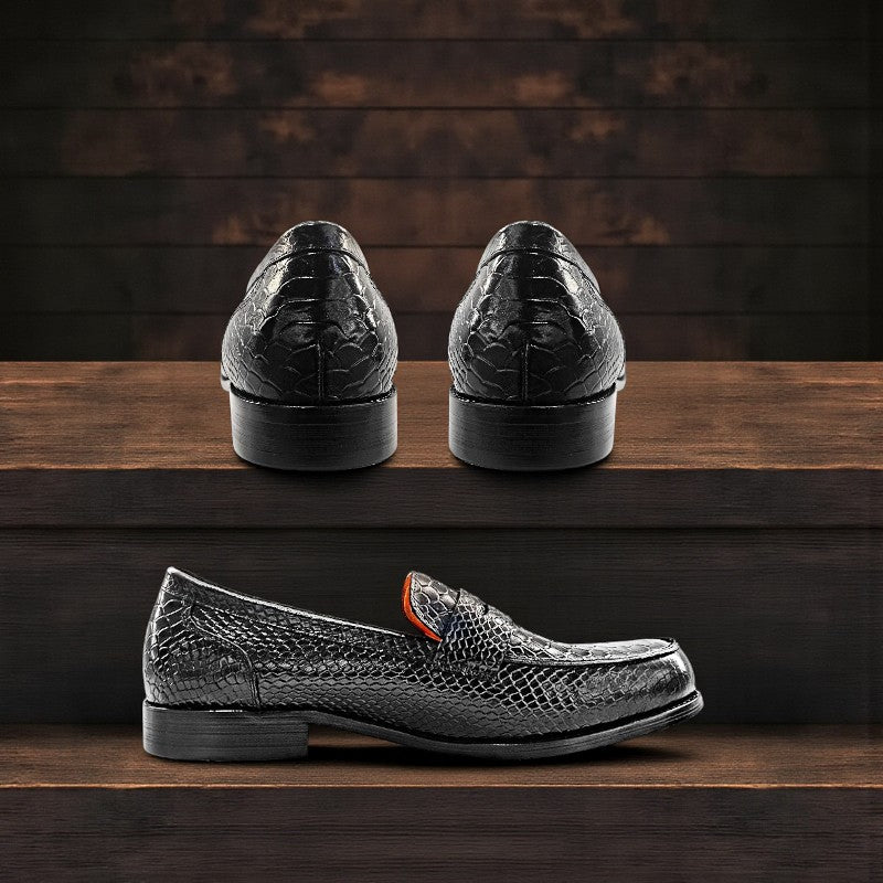 Men’s Premium Snake - Print Loafers – Luxury Slip - On - The Crew