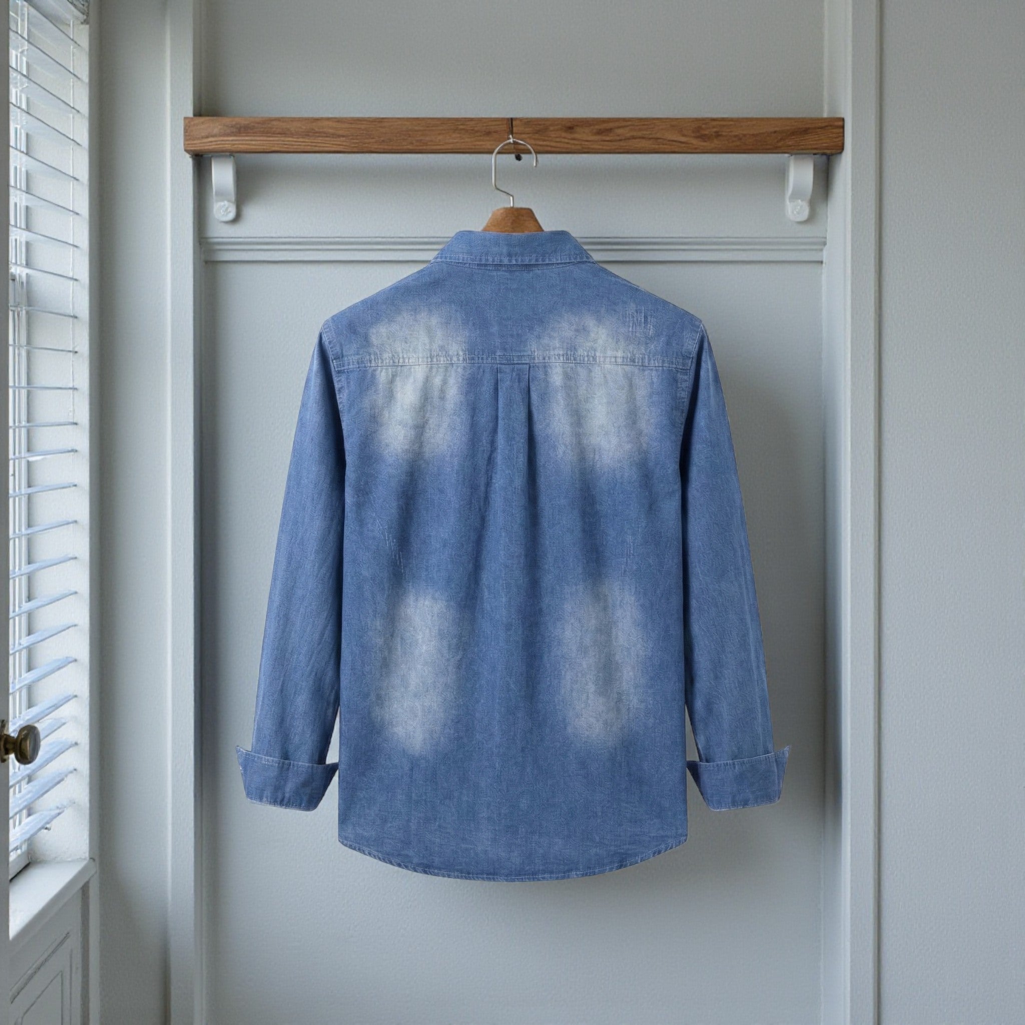 Men’s Slim Fit Denim Shirt – Casual Everyday Style - The Crew