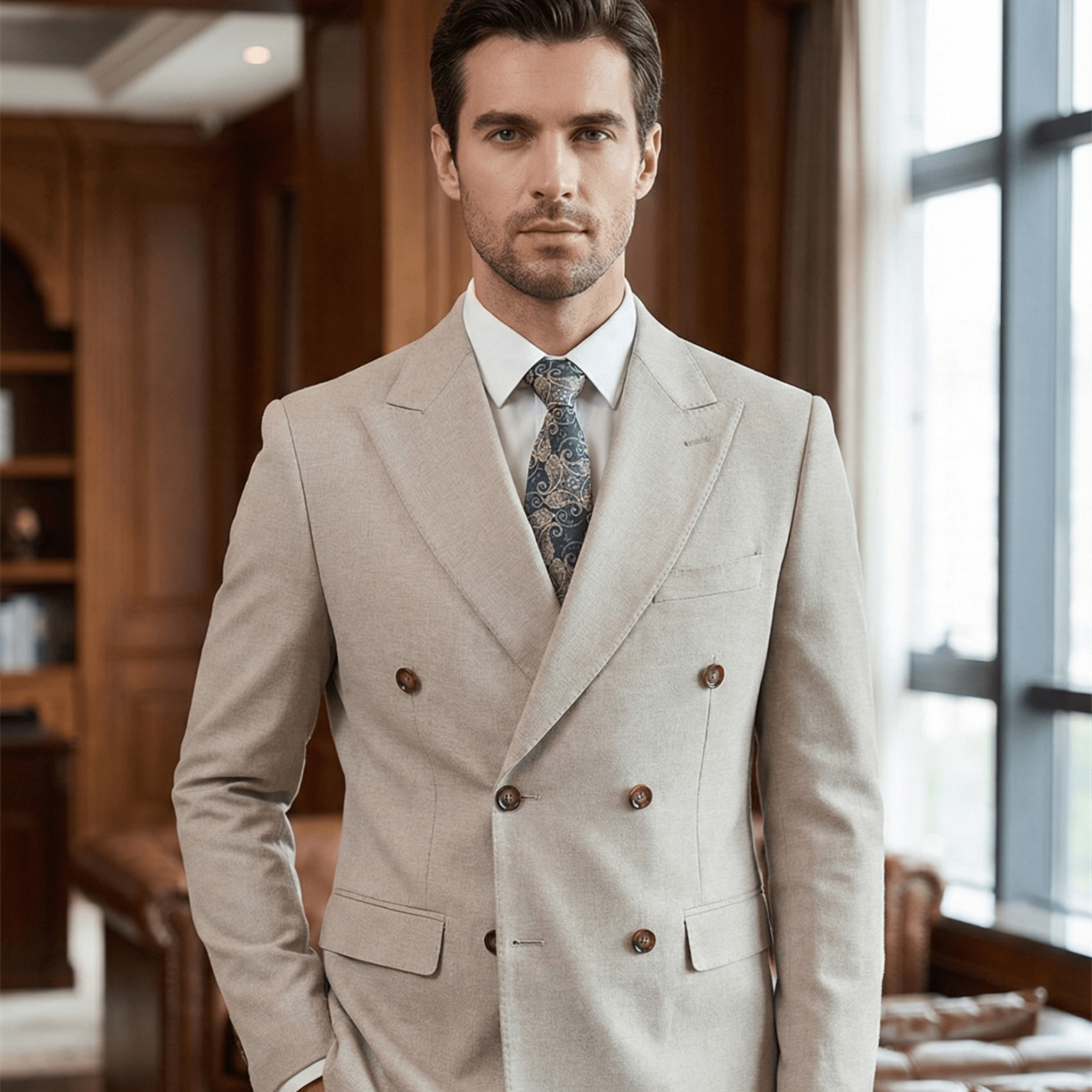 Men’s Premium Business Suit – Modern Slim Fit Style - The Crew