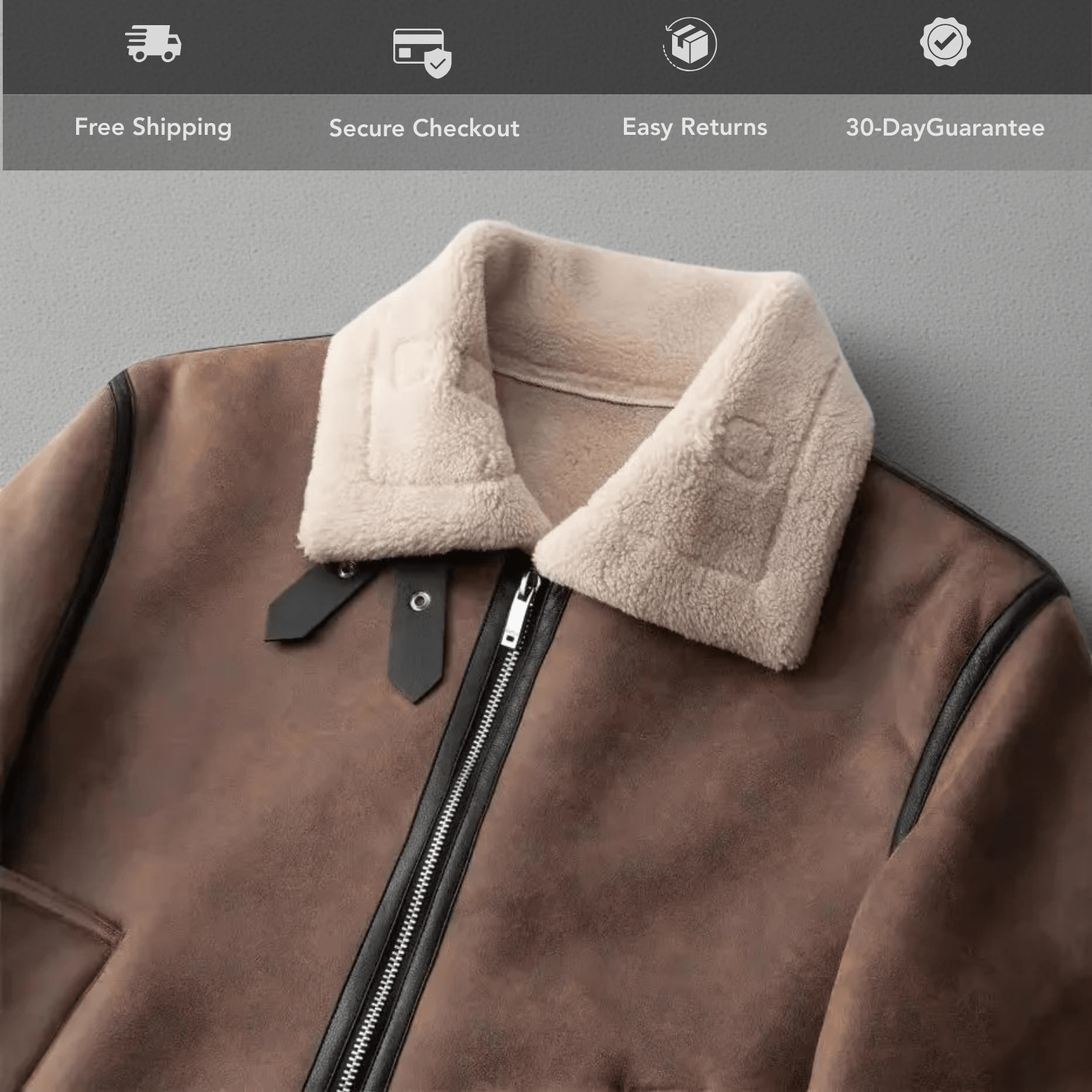 Men’s Winter Faux Leather Coat – Warm Casual Outerwear - The Crew