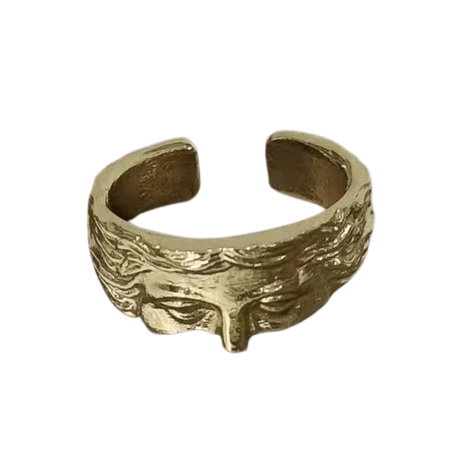 Men’s Venus Mask Adjustable Vintage Carved Ring - The Crew