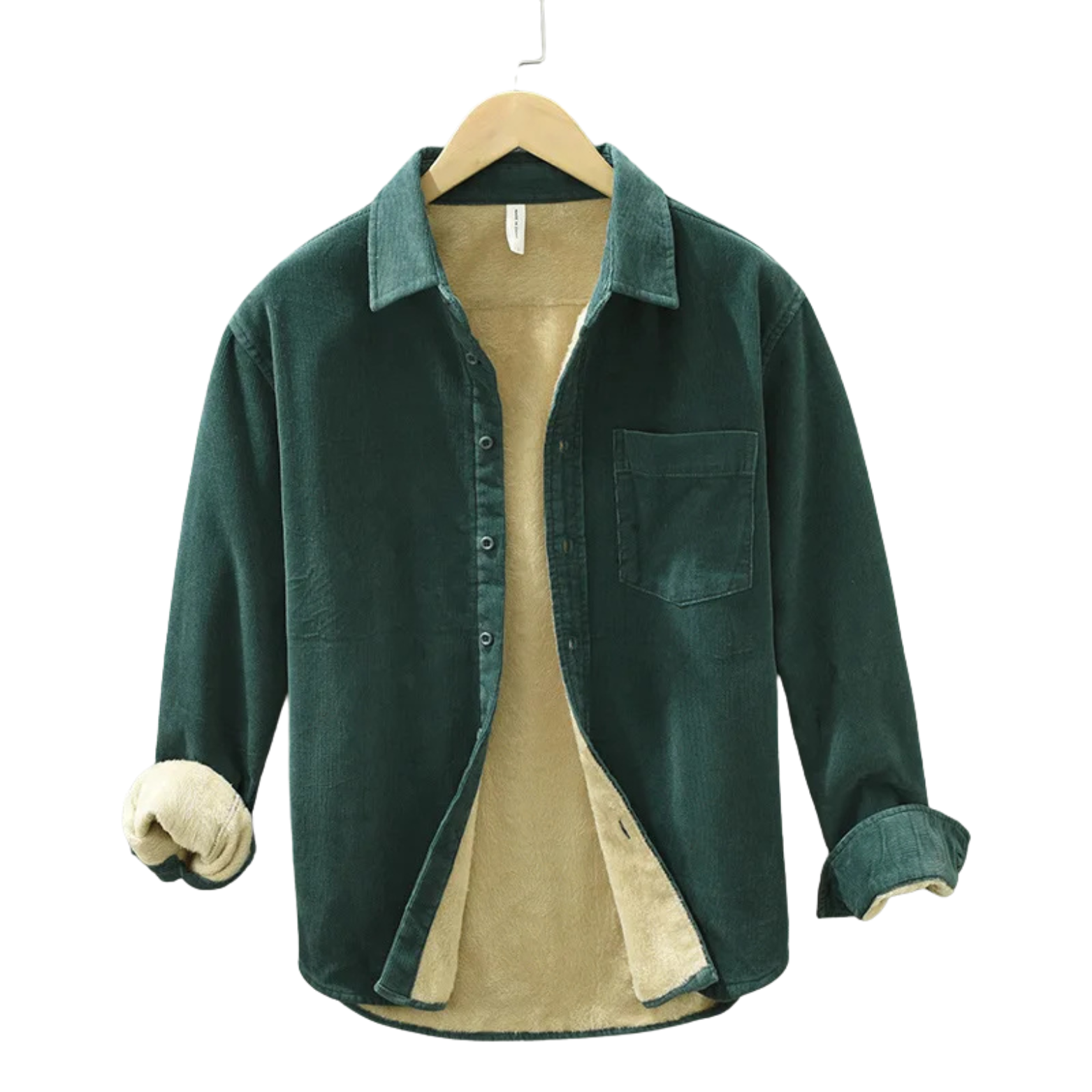 Men’s Green Vintage Fleece Cargo Overshirt – The Crew
