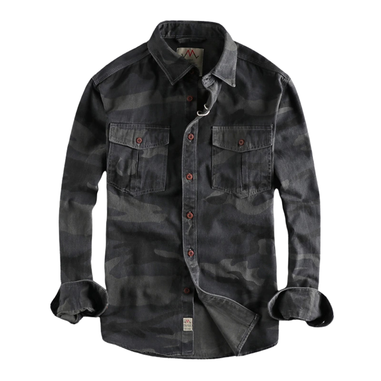 Men’s Black Camouflage Cargo Hiking Shirt – The Crew