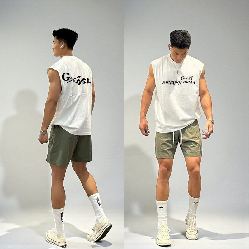 Men Wearing Graphic Sport Cotton Vest Casual Fit – The Crew