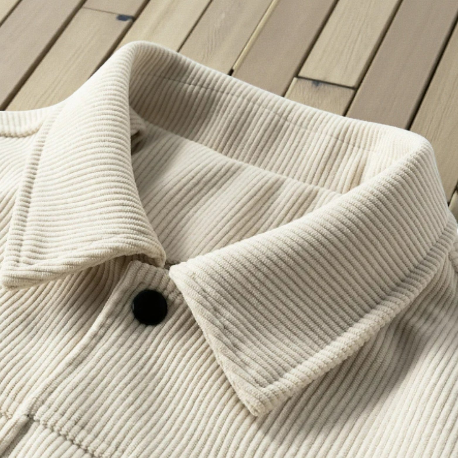 Corduroy Jacket Folded Fabric Collar Detail – The Crew