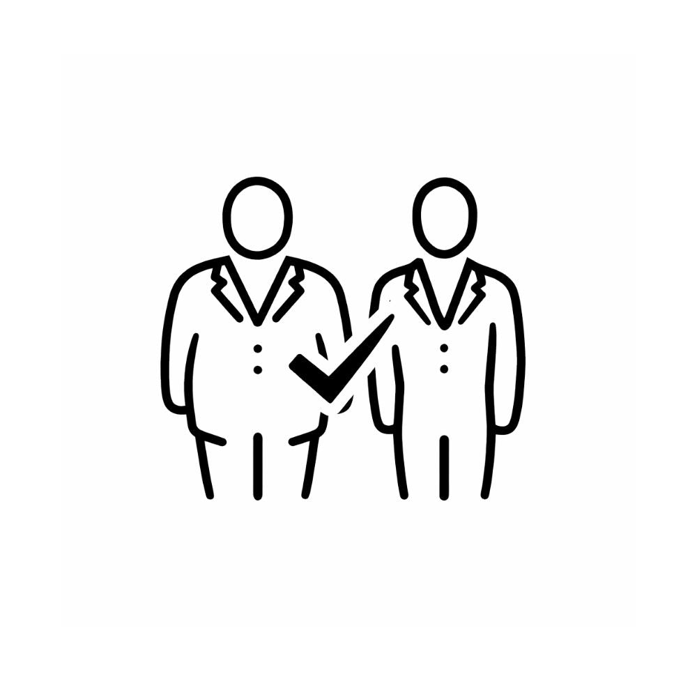 Icon showing two men representing a modern flattering fit for men’s trench coats.
