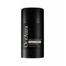 Studio shot of a black OceAura Magnesium Deodorant stick with gold text on a clean white background