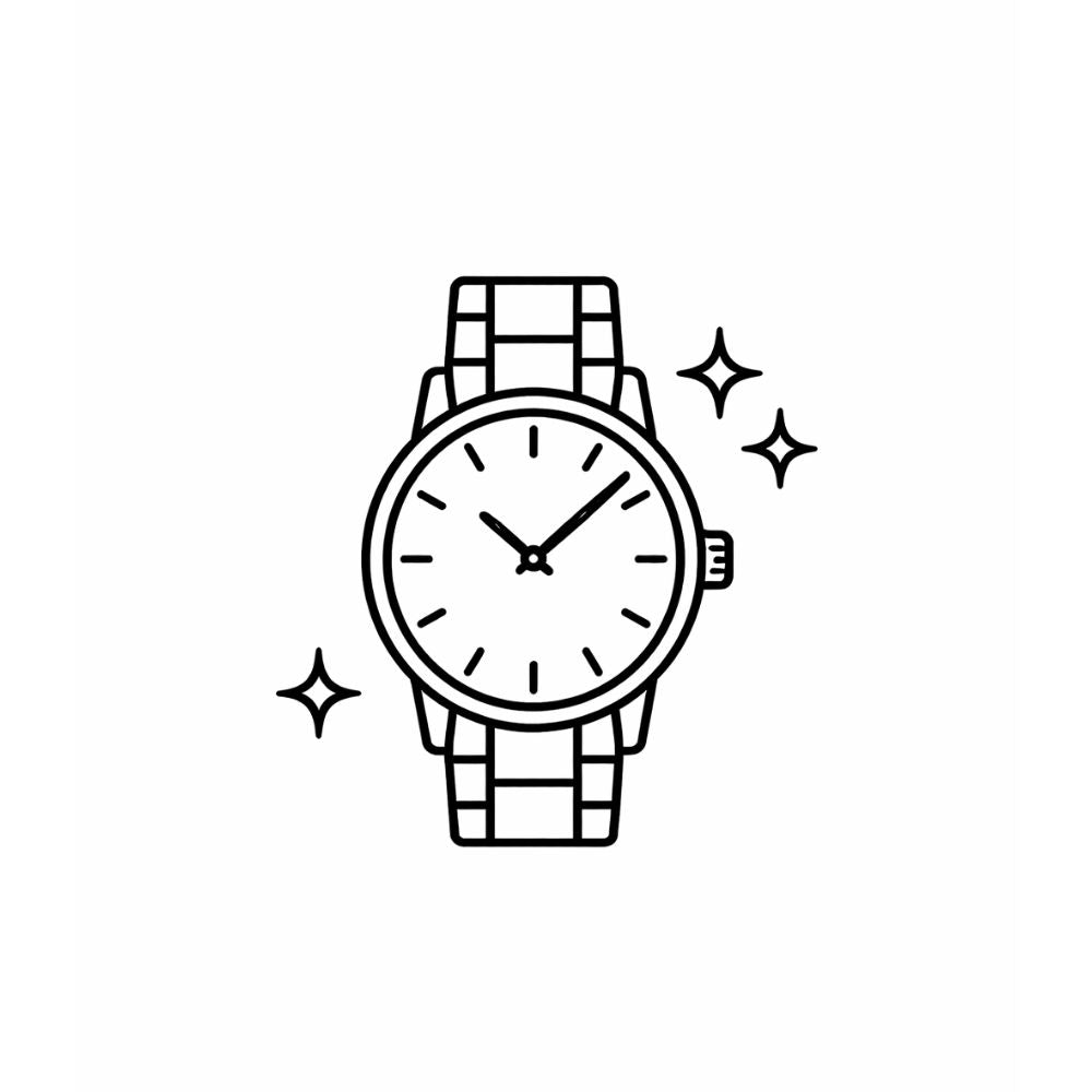 Icon representing premium materials used in men’s watches.
