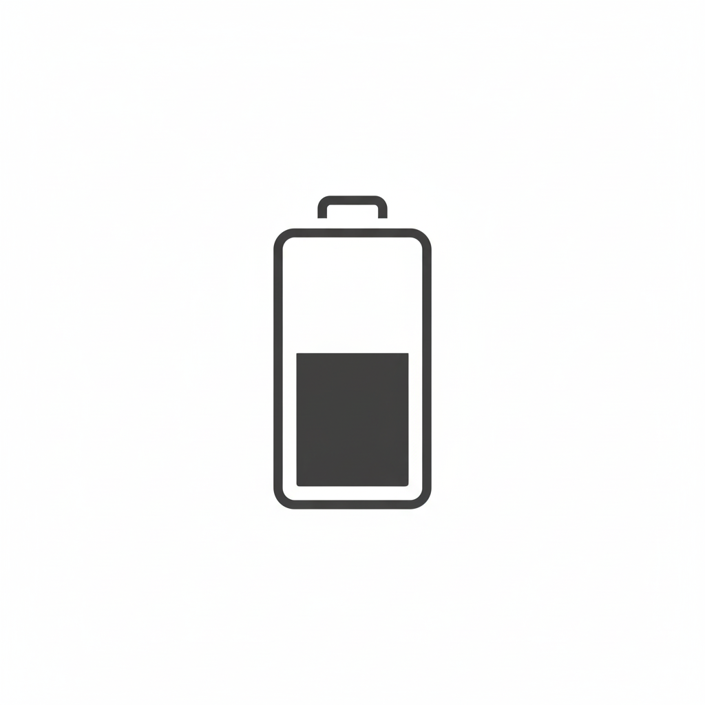 Battery level icon representing long-lasting power and energy-efficient performance for smartwatches